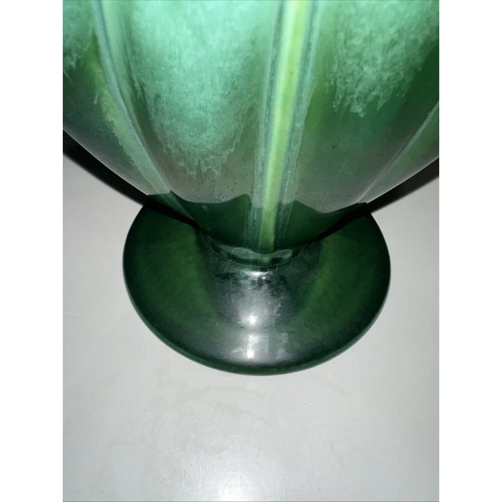 Amazing MCM Royal HAEGER - Art Deco TULIP FAN VASE GREEN Flower-Ware R1523
